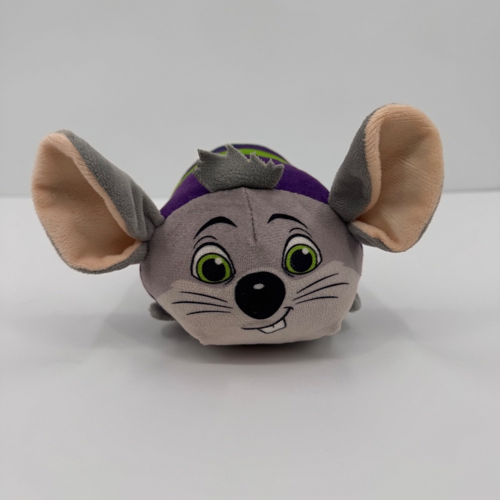 Chuck E Cheese Stackable Plush Mouse Mascot Purple Green Blue C Logo